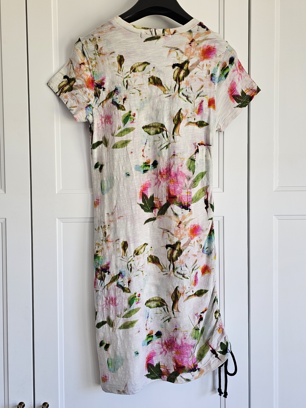 Pam & Gela Summer Floral Printed 100% Cotton Dress Drawstring Tie Hem Size M - Picture 6 of 6